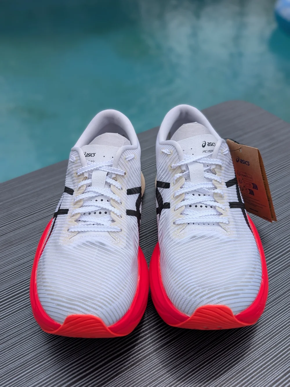 ASICS Metaspeed Sky+ White Performance Red Size Men's 7.5 / Women's 9 - Picture 2 of 14